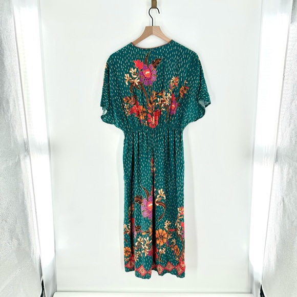 Bl^nk London x Anthropologie The Tatiana Kaftan Boho Blue Red One Size Blank - Picture 4 of 11